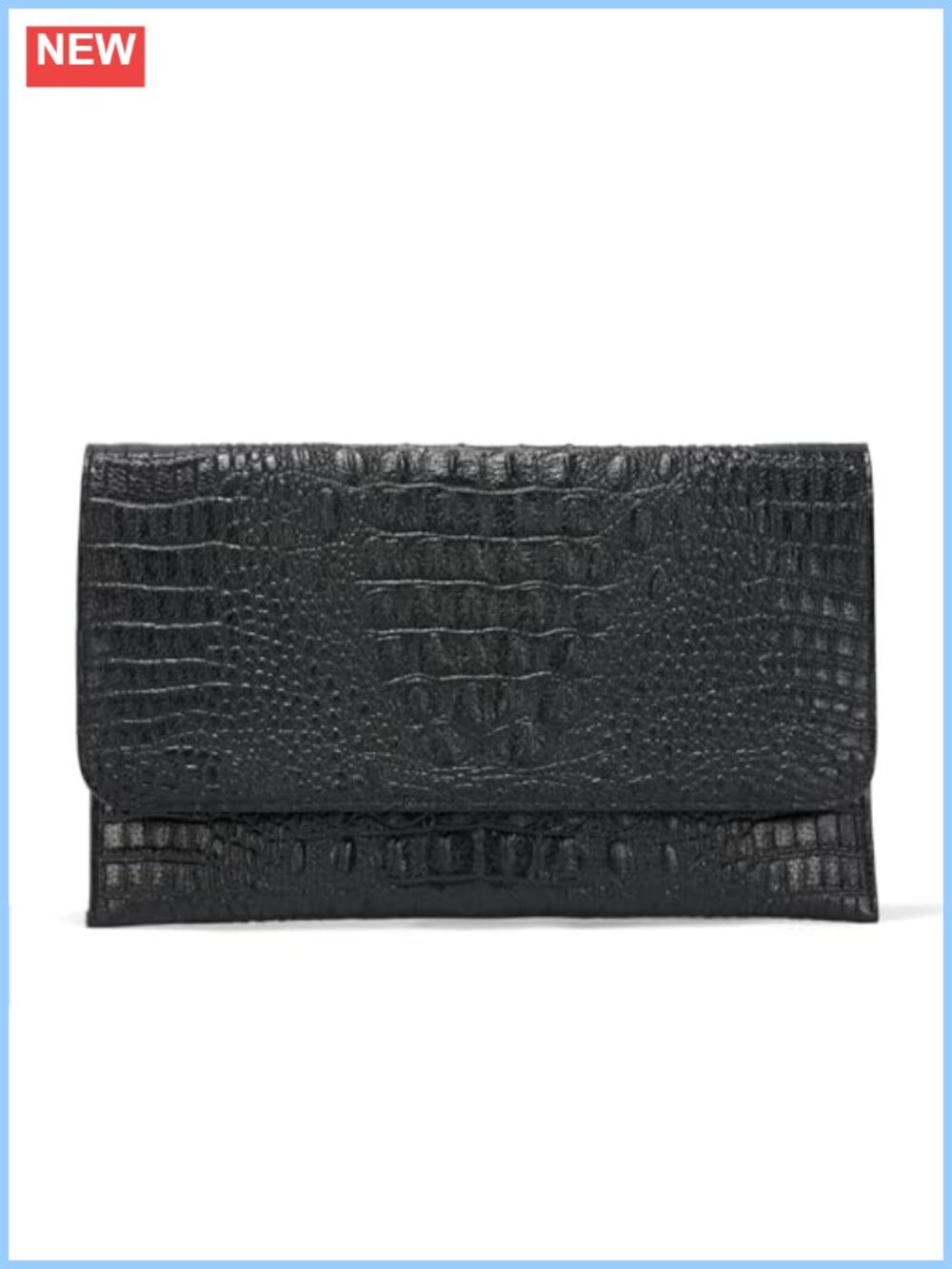 PU Leather Evening Clutch Crocodile Pattern Wristlet Crossbody Bag Formal